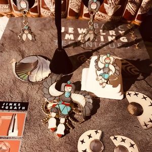 Native American Zuni Harker ring earrings brooch